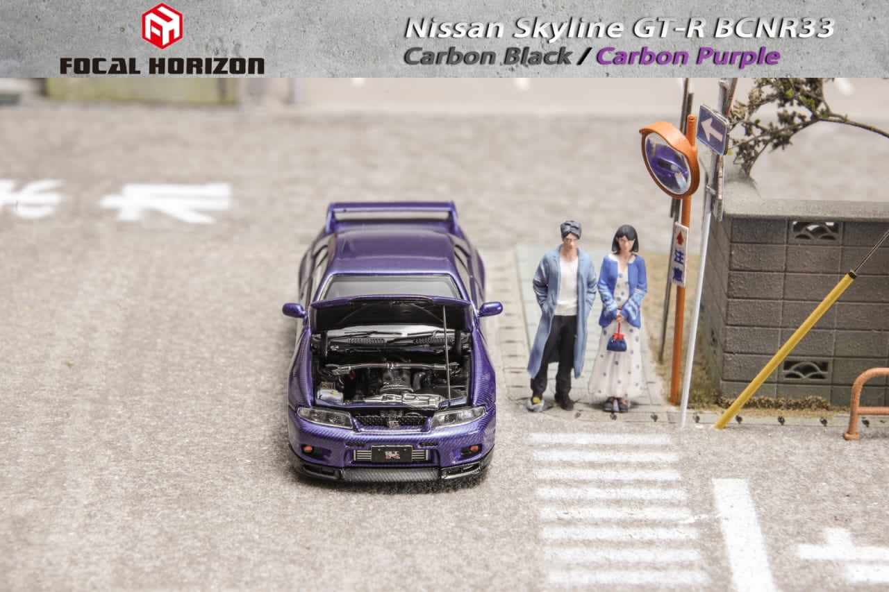 Preorder June 2024 Focal Horizon Nissan Skyline BCNR33 Carbon Black and Purple
