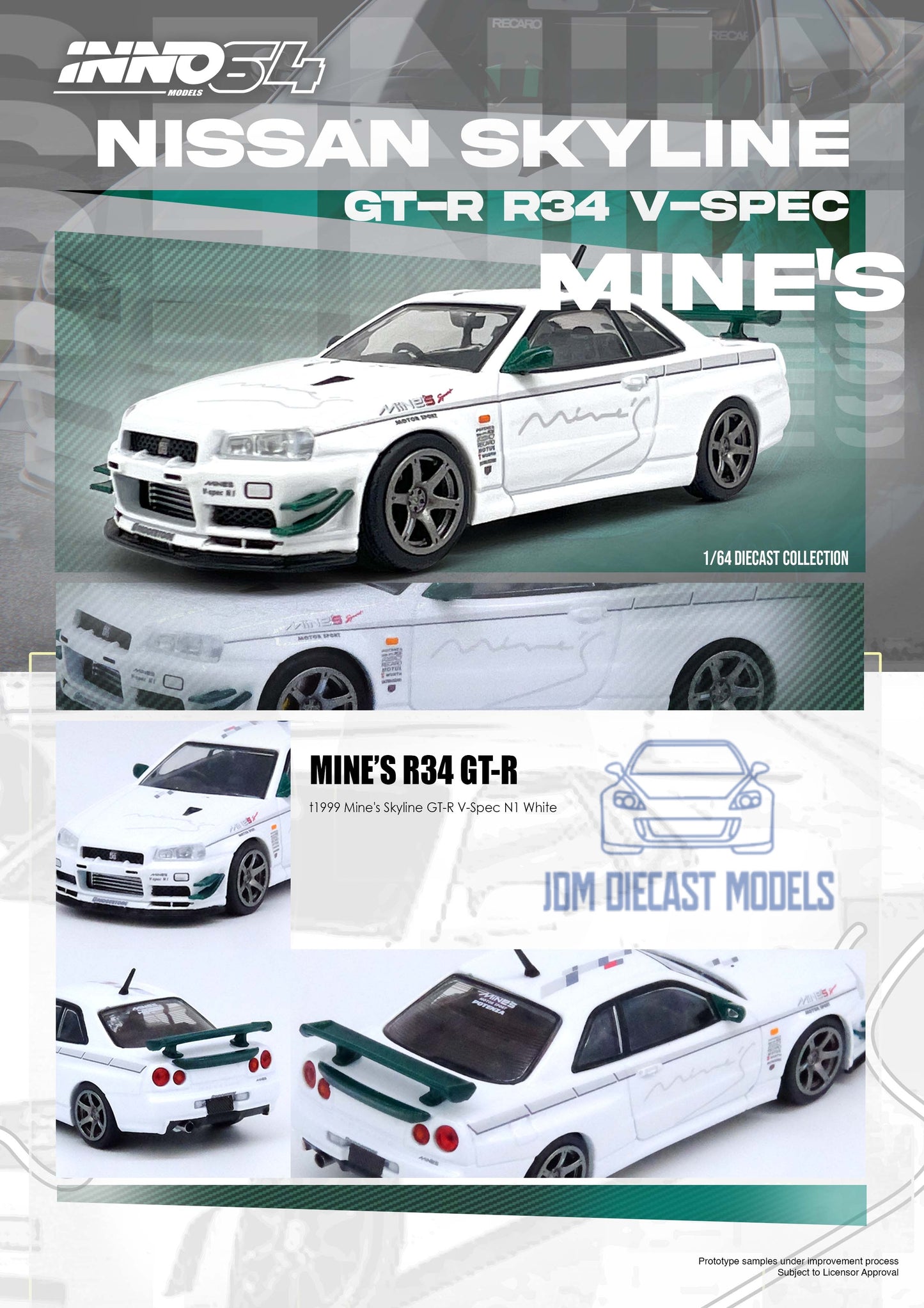 Inno64 Nissan Skyline GT-R (R34) V-SPEC N1 Tuned by "MINE'S" IN64-R34VS-MINES