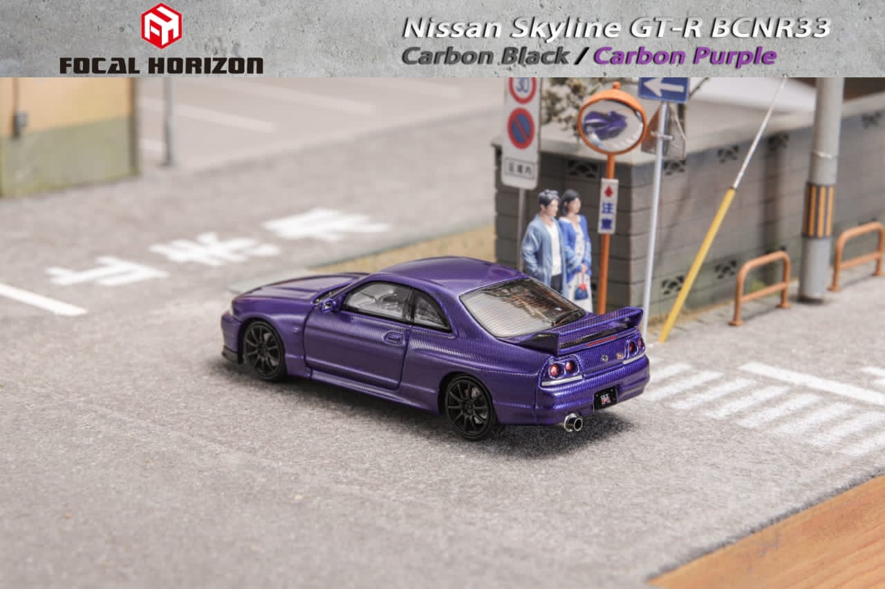 Preorder June 2024 Focal Horizon Nissan Skyline BCNR33 Carbon Black and Purple