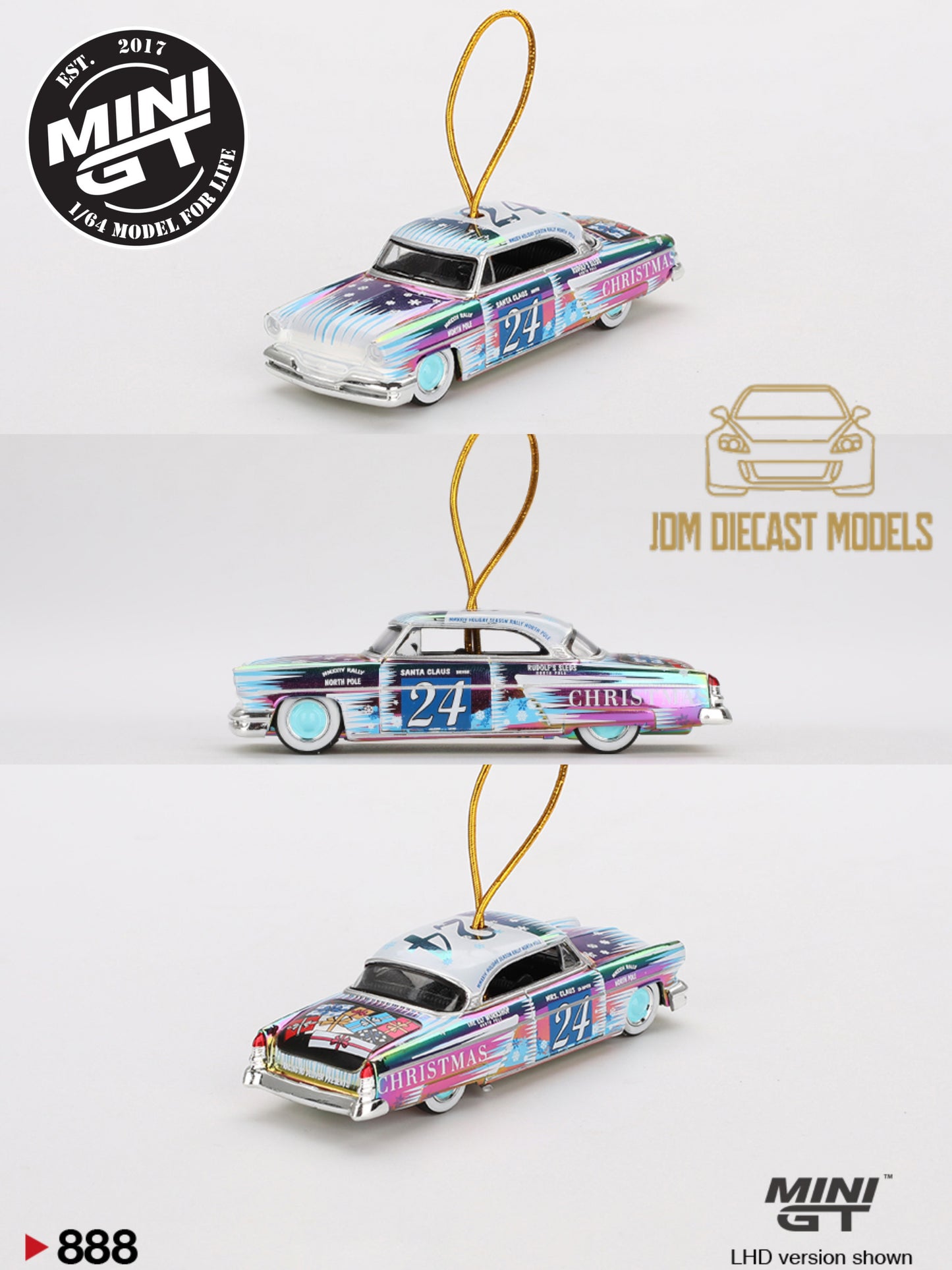 MiniGT Lincoln Capri Christmas Hot Rod By Tim Sadchikov 2024 Christmas Edition Limited to 9999 PIECES worldwide MGT00888