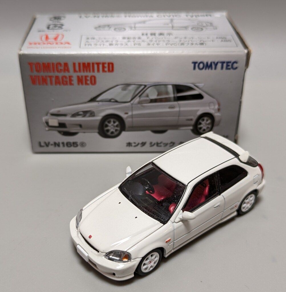 TLV LV-N165c 1/64 Honda Civic Type-R 99 White Tomica Limited Vintage Neo