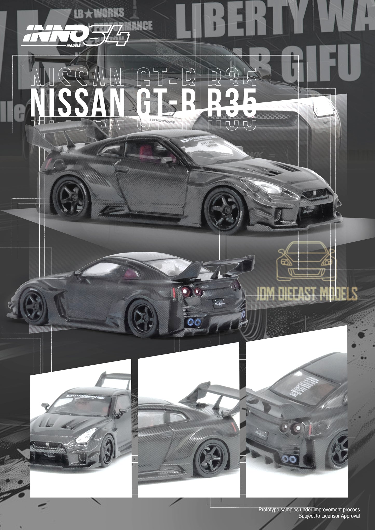 Inno64 Nissan GT-R (R35) LBWK Super Silhouette 35GT-RR Full Carbon