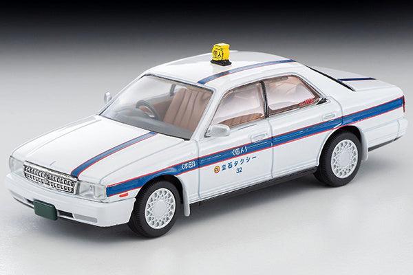 Tomica Limited Vintage Neo LV-N290a Nissan Cedric Privately Owned Taxi White with Blue Stripe