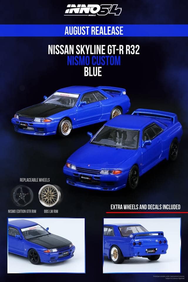 Inno64 Nissan Skyline GTR R32 Blue