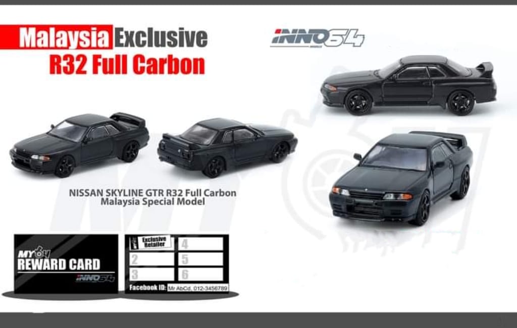 Inno64 Nissan Skyline R32 - Full Carbon Malaysia Exclusive