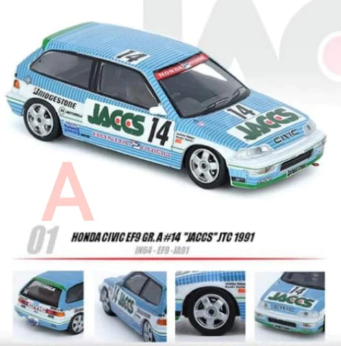 Inno64 Honda Civic EF9 #14 JACCS JTC 1991 IN64-EF9-JAC91