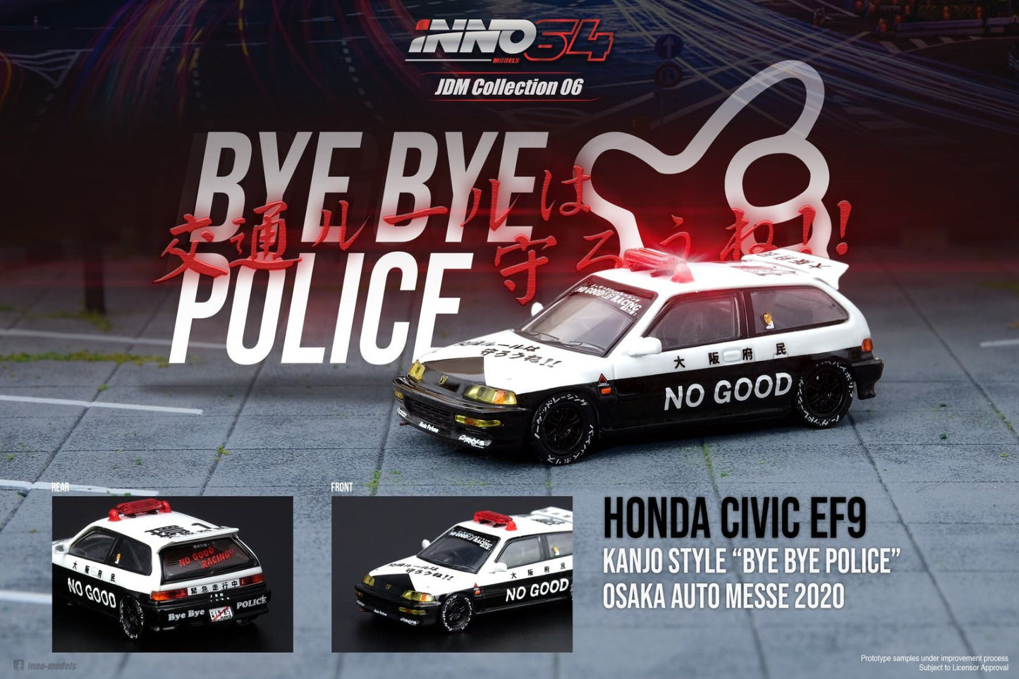 Inno64 Honda Civic EF9 - No Good Racing - Osaka Auto Messe - JDM06