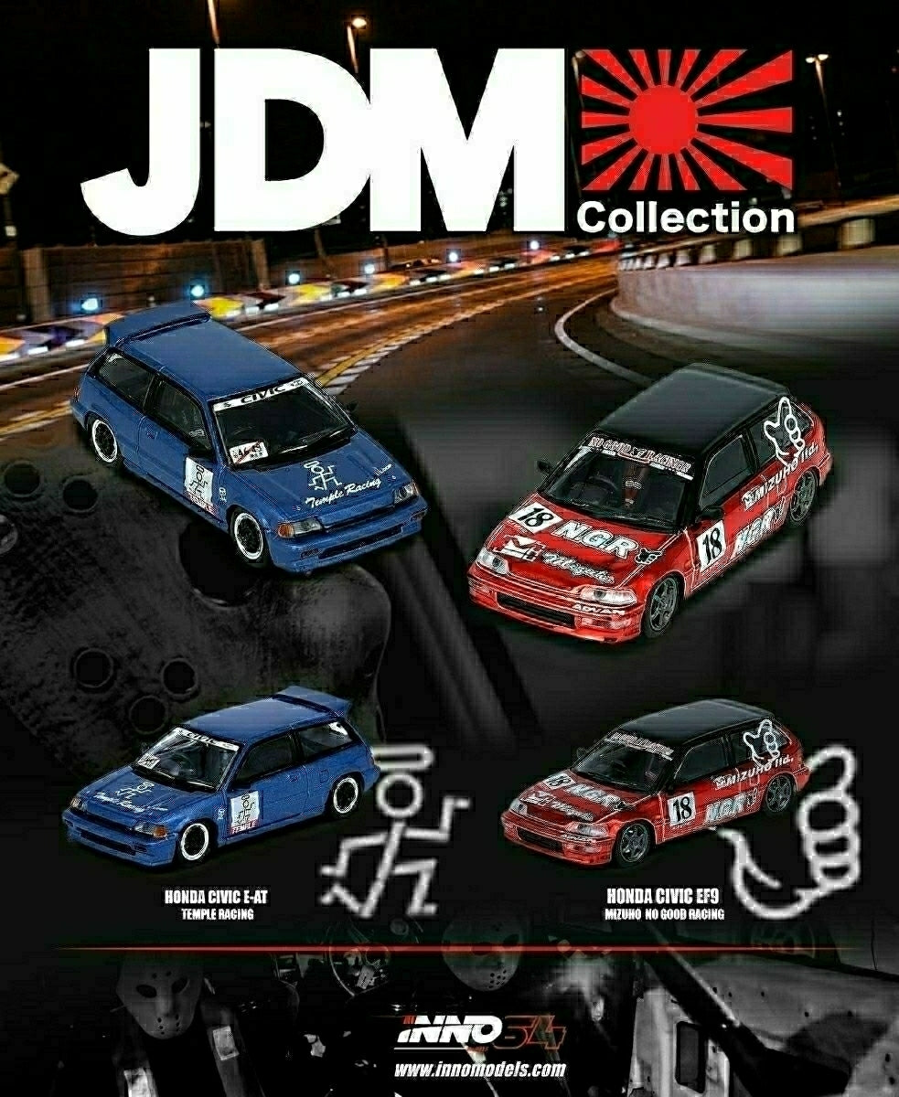 Inno64 Honda Civic Si E-AT Temple Racing by Loop Angels Kanjozoku - JDM02