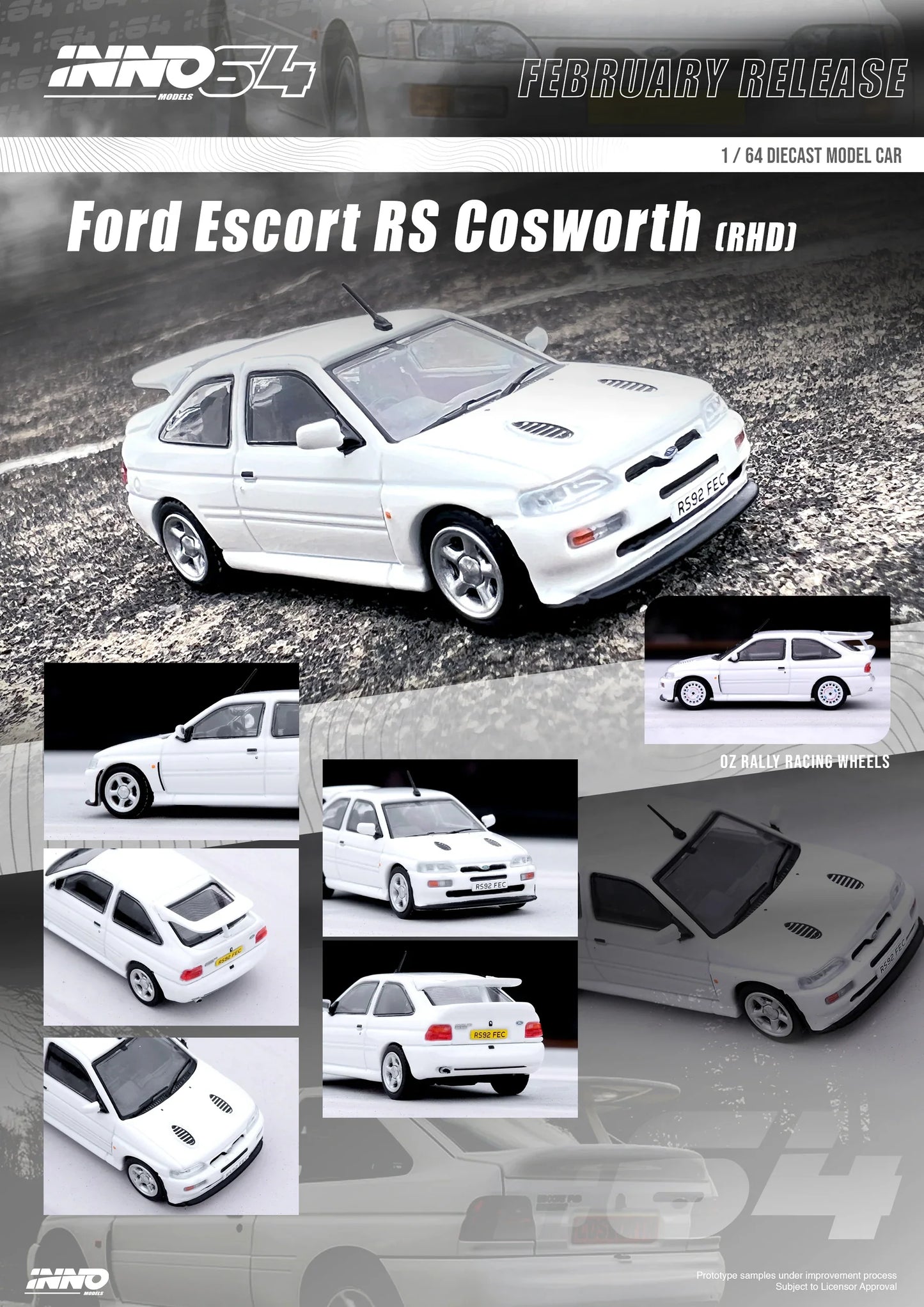 Inno64 Ford Escort RS Cosworth RHD White