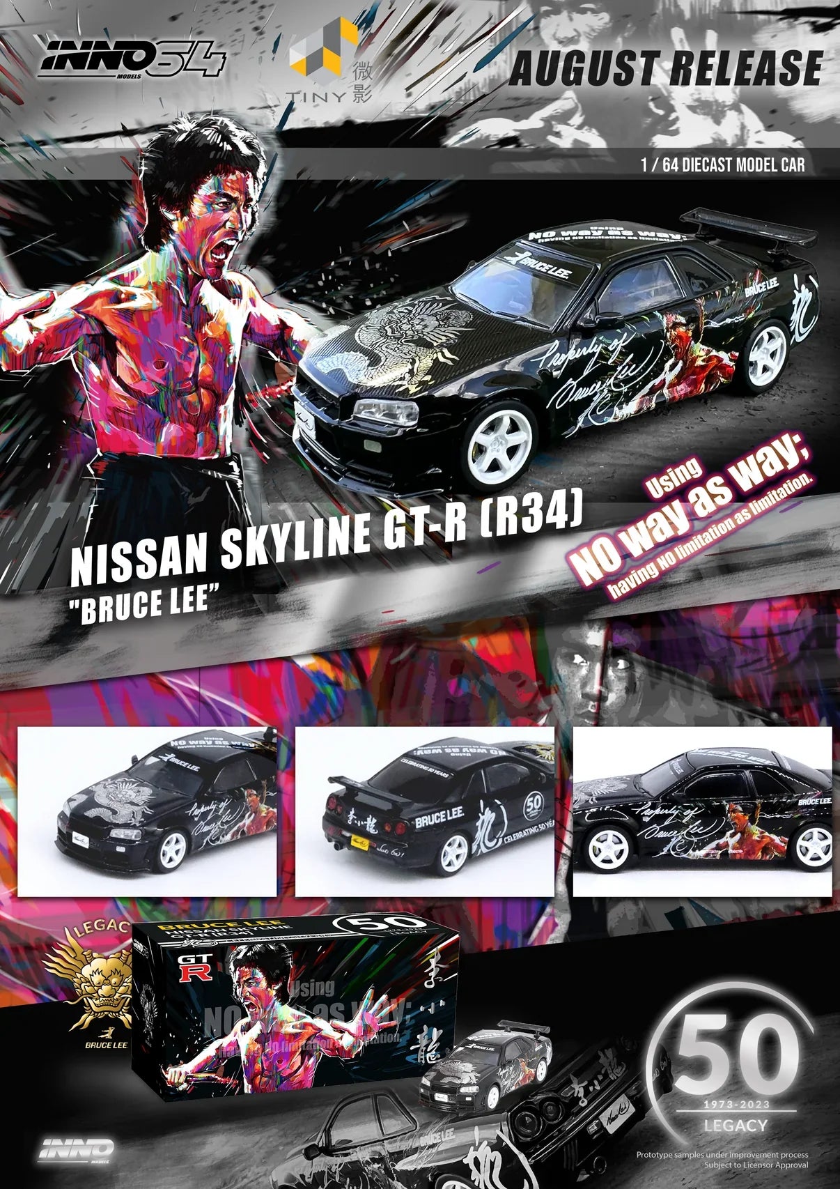 Inno64 1/64 NISSAN SKYLINE GT-R (R34) "BRUCE LEE"