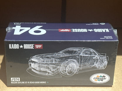 Kaido House * Mini GT Nissan Skyline GT-R (R34) Kaido Works Greddy #94 KHMG074 sealed