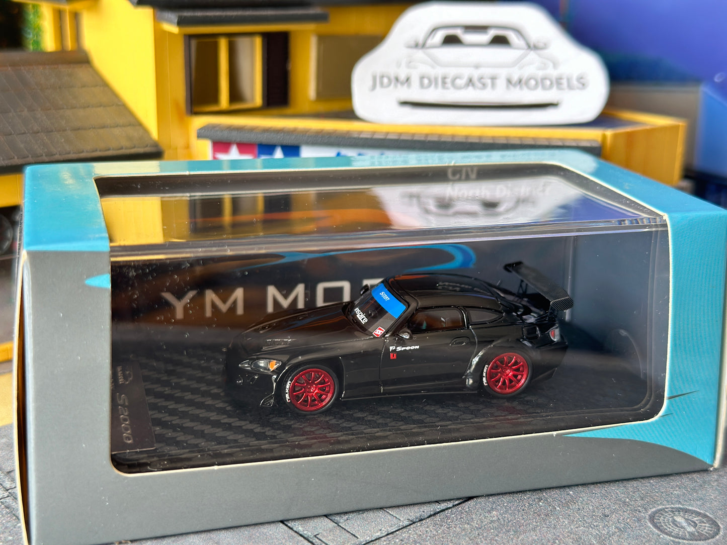 YM Model Honda S2000 Spoon Sport Gloss Black Red wheels Resin Ltd 350 pcs