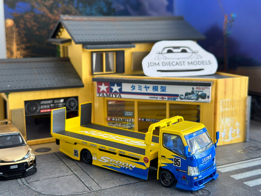 Micro Turbo Spoon Custom Tow Truck Flatbed Trailer Model