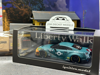 Ignition Model IG2557 1/43 LB-WORKS Nissan GT-R R35 type 2 Matte Green W/ Engine