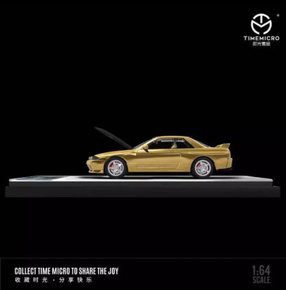 TimeMicro Nissan Skyline GT-R R32 Gold with Carbon Openable Hood