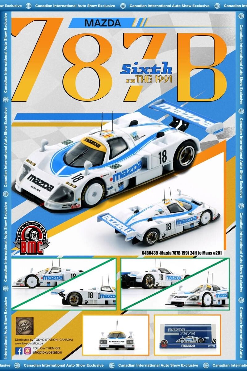 BM Creations x Tokyo Station Canada Exclusive 1/64 Mazda 787B #18 White 24H Le Mans