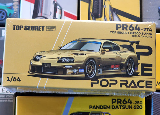 Pop Race Top Secret Supra GT300 Gold Chrome PR640274