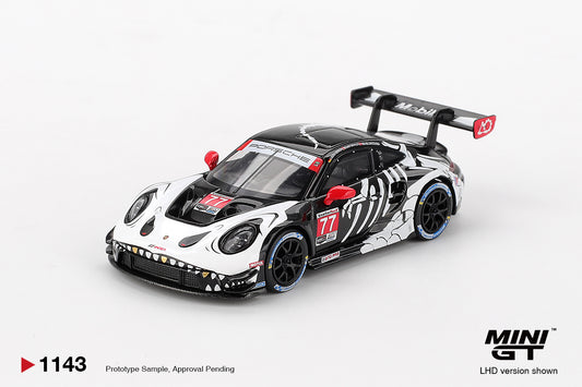 In Stock MiniGT Blister Version Porsche 911 GT3 R #77 AO Racing  2025 IMSA  Petit Le Mans MGT01143-BL