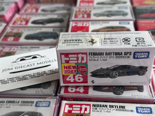 Takara Tomy Tomica No. 46 Ferrari Daytona SP3 Black 2023 First Release