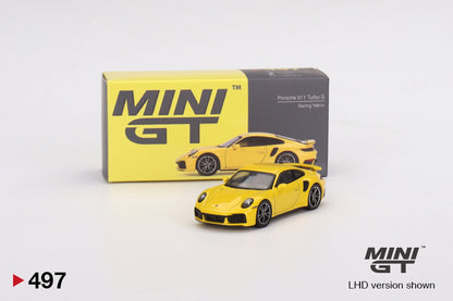 MiniGT Porsche 911 Turbo S Racing Yellow MGT00497