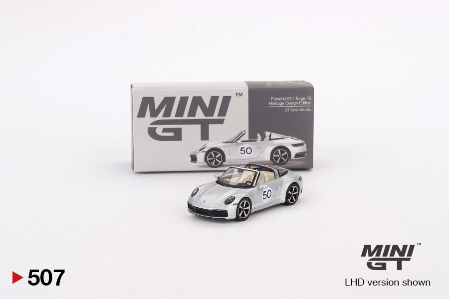 MiniGT Porsche 911 Targa 4S Heritage Design Edition GT Silver Metallic