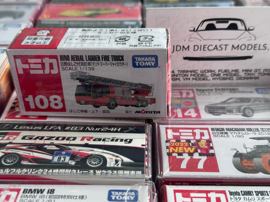 Takara Tomy Tomica No. 108 Hino Aerial Ladder Fire Truck