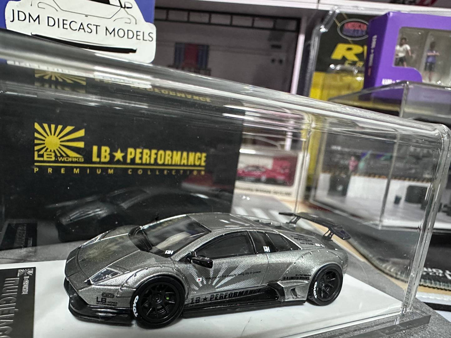 LB PERFORMANCE 1:64 LIBERTY WALK LB-WORKS Murcielago LP670 Metal Silver Resin Rare 001/999pcs