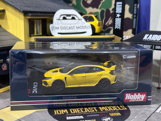 Hobby Japan Honda CIVIC TYPE R FK8 2020 with Engine Display Model Sunlight Yellow II HJ642055BY