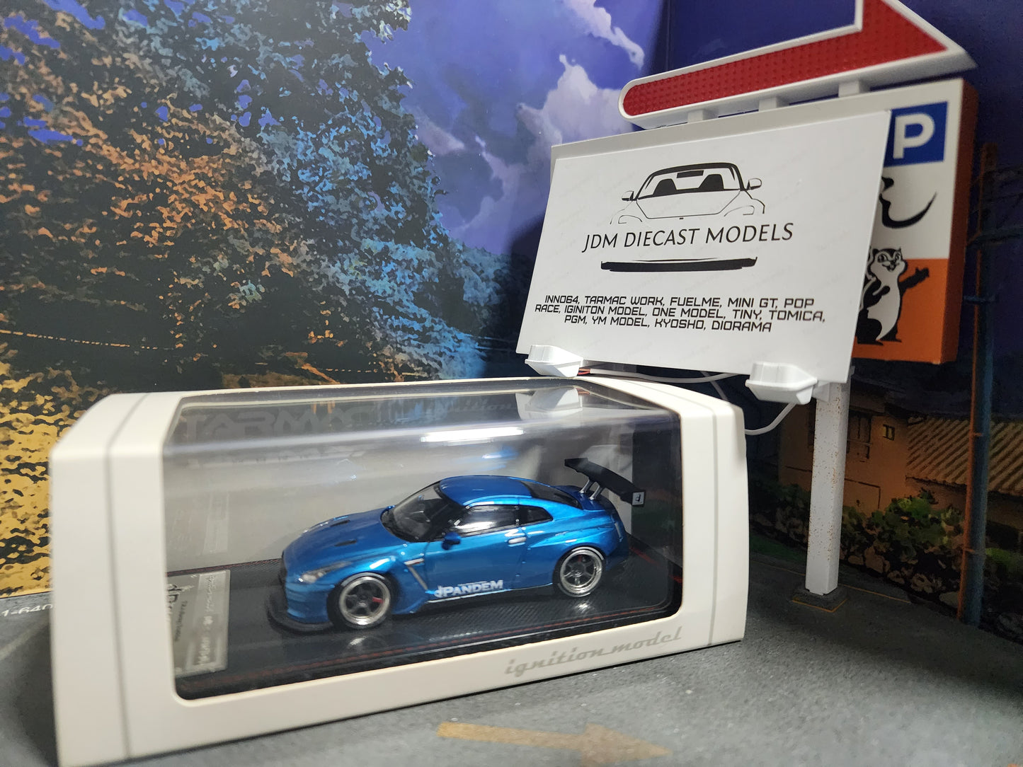 Ignition Model Nissan Skyline Pandem R35 GT-R Blue Metallic IG1400