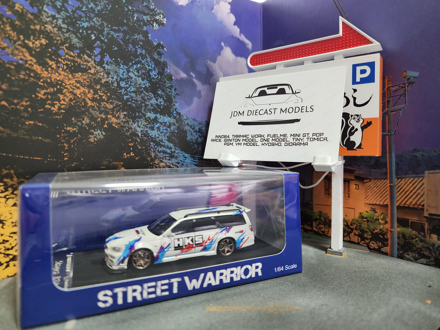 Street Weapon Nissan Stagea R34 White HKS