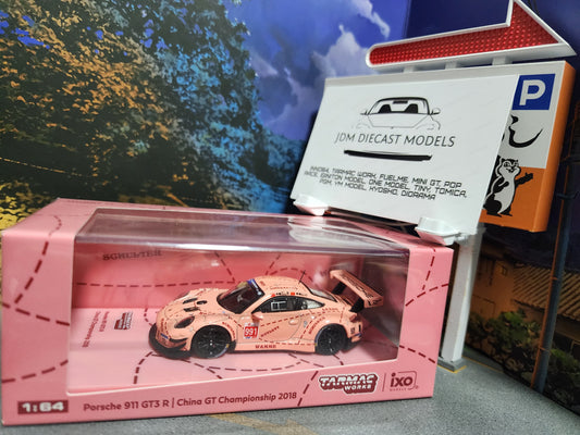 Tarmac Works Porsche 911 GT3 R China GT Championship 2018 Pink #911 Ixo