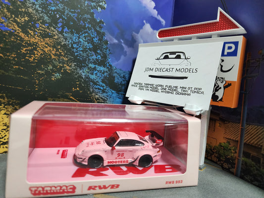 Tarmac Works RWB 993 Pink Hooters 98 Diorama Set Exclusive Car