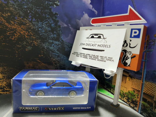 Tarmac Works Vertex Nissan Silvia S14 Blue Metallic T64G-018-BL