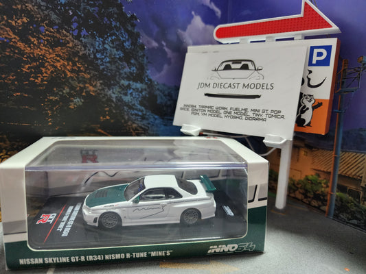 Inno64 Nissan Skyline GT-R R34 Nismo R-Tune "Mine's" Green Carbon IN64-R34RT-MINESGC