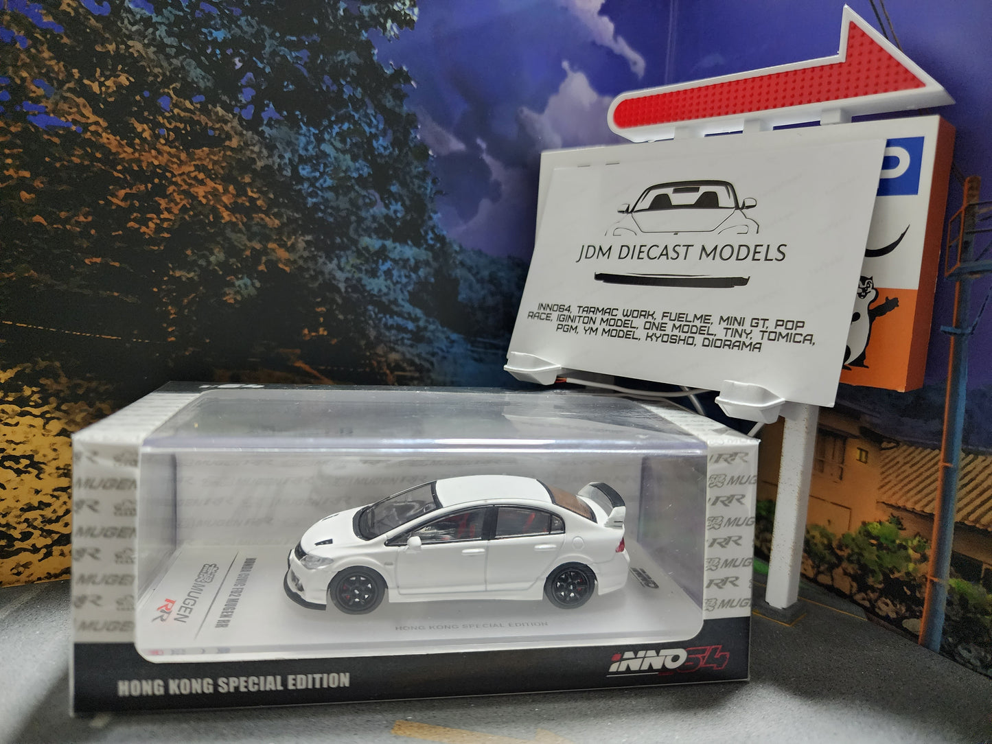 Inno64 Honda Civic Type-R FD2 Mugen RR White Hong Kong Special Edition IN64-FD2-WHTS