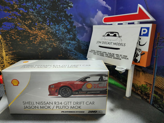 Inno64 Nissan Skyline GT-T R34 Drift Car Shell Hong Kong Jason Mok/ Pluto Mok HK ToyCar Salon IN64-R34-SHELL