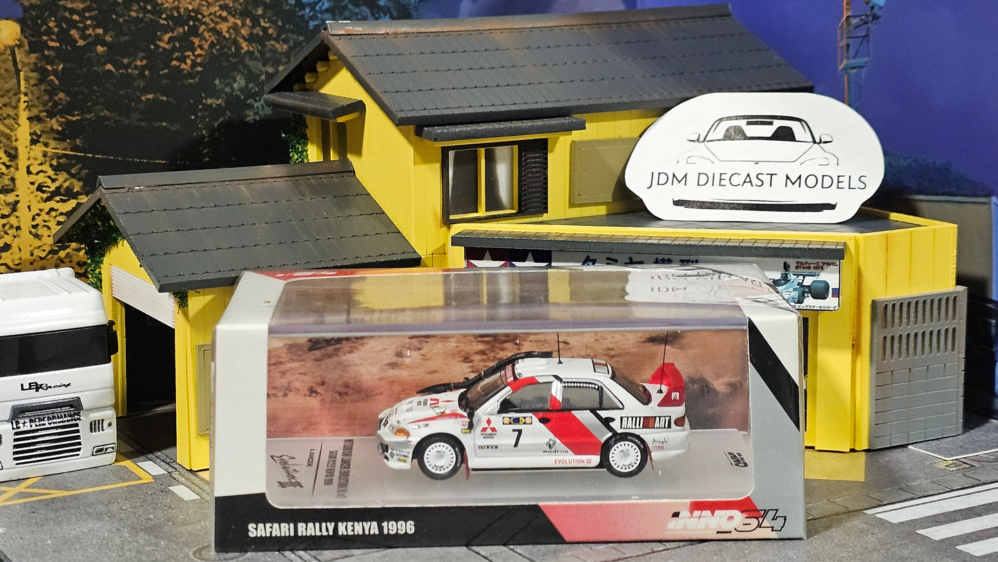 Inno64 Mitsubishi Lancer Evolution III #7 Safari Rally Kenya 1996 IN64-EVO3-96SA7