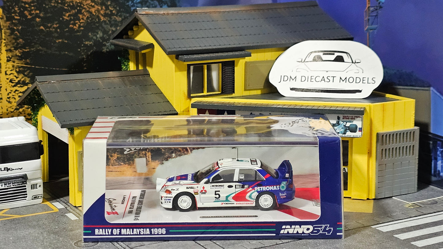 Inno64 Mitsubishi Lancer Evolution III Rally of Malaysia 1996 IN64-EVO3-MR96