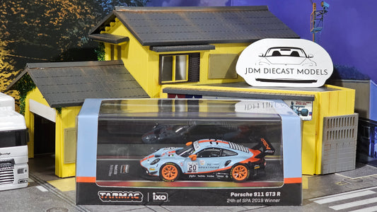 Tarmac Works Porsche 911 GT3 R 24h of SPA 2019 Winner Lietz/ Christensen/ Estre 2018 #20 Ixo T64-059-19SPA20 GULF