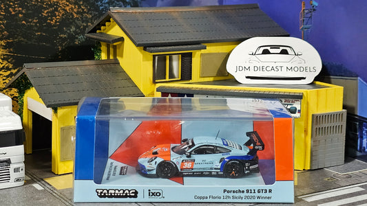 Tarmac Works Porsche 911 GT3 R Coppo Florio 12h Sicily 2020 Winner Lietz/ Christensen/ Estre 2018 #36 Ixo T64-059-20CFS37 GULF