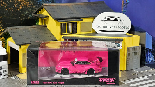 Tarmac Works RWB 933 Yves Piaget Black Wheel Edition with the figure T64-017-YPBK