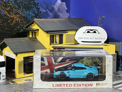 Impossible Perfect Skyline GT-R R35 UK Edition Blue with Carbon Bonnet LBWK Version 2 Resin