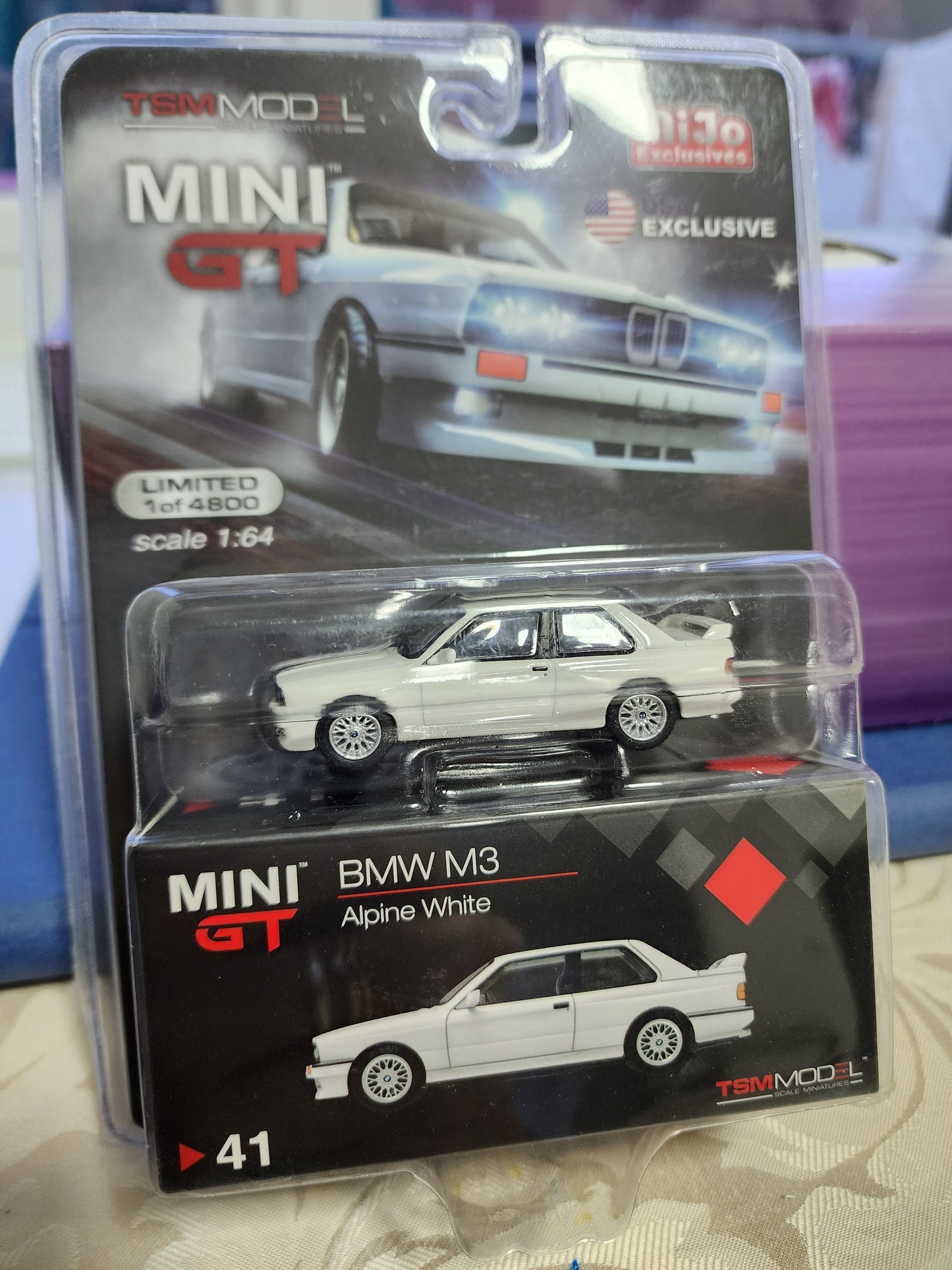 Mini GT BMW M3 (E30) Alpine White Mijo Blister Pack