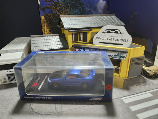 Inno64 Honda Integra Type-R DC2 Blue with Extra Wheels and Decals IN64-DC2-BLU