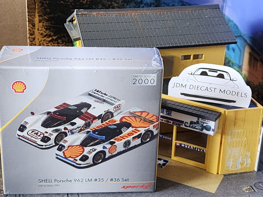 SPARKY 1/64 DIECAST   Porsche 962 LM SHELL COMBO - Winner 24h Le Mans 1994 #35 & #36