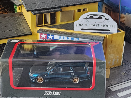 Zoom 1/64 Nissan Stagea R34 Chrome Blue