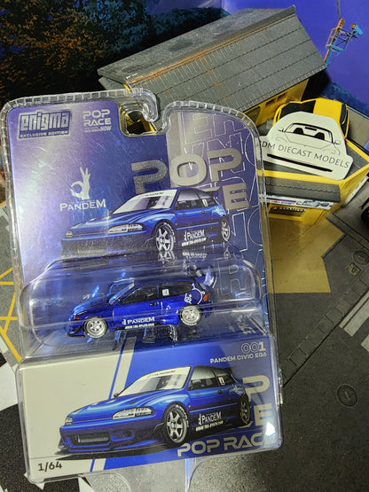 PopRace * Enigma Honda Civic Pandem EG6 Blue PRE001