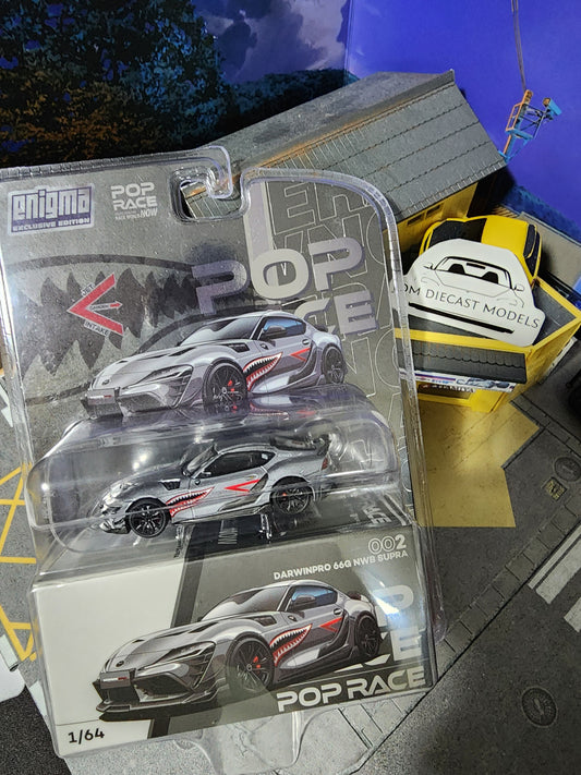 PopRace * Enigma Toyota Supra DarwinPro 66G NWB Silver PRE002