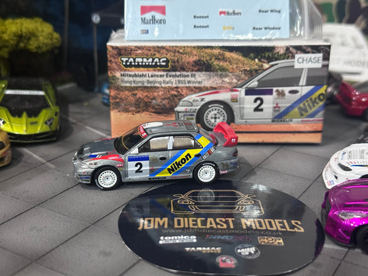 [Chase] Tarmac Works Mitsubishi Lancer Evolution III - Hong Kong-Beijing Rally 1995 Winner, K. Eriksson / S. Parmander T64G-050-95HKBR02