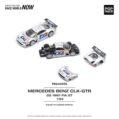 PopRace 1/64 Mercedes-benz AMG CLK GTR - 1997 FIA GT - D2 *New Tooling*